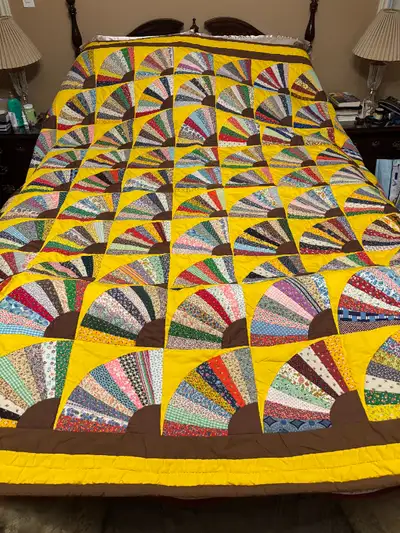 Handmade queen size quilt, View more