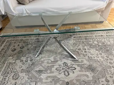 silver glass coffee table ., View more