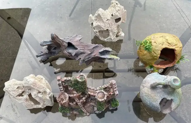 Six Fish Tank Ornaments for $25