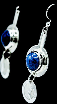 Lapis Lazuli&Sterling silver earrings ONE OF A KIND