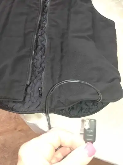 Black Heated Motorcycle Vest. Sz. 38.