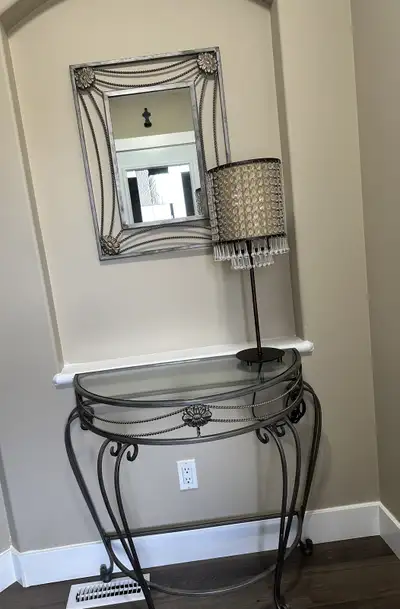 2 pc console  table and mirror, View more