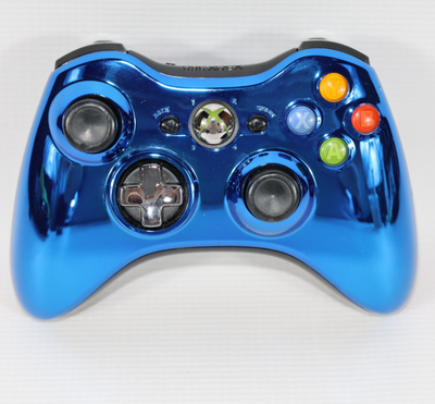 Microsoft Xbox 360 Chrome Metallic Blue Wireless Controller, View more