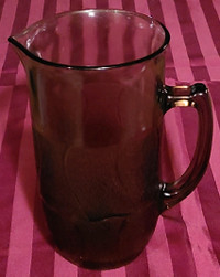 Beautiful vintage dark amber glass pitcher