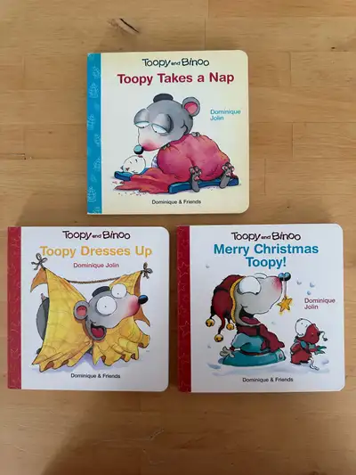 3 board books for $10. Used but in good condition. Classic Toopy and Binoo books. Pick up at Major M...