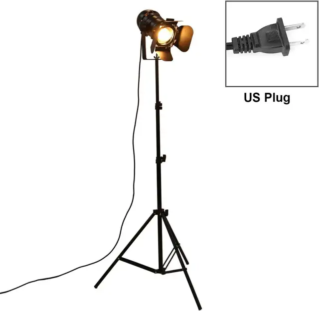 NEW Industrial Vintage Black Adjustable Tripod Floor Lamp in Indoor Lighting & Fans in Markham / York Region - Image 8