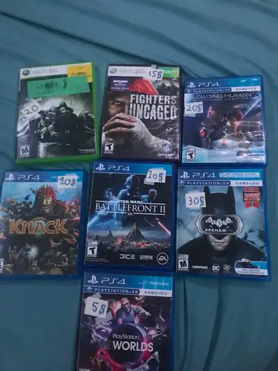 PS4 and XBOX games price on the games,, View more