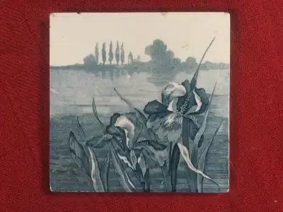 German Art Nouveau Tile by DTAG, c.1910, View more