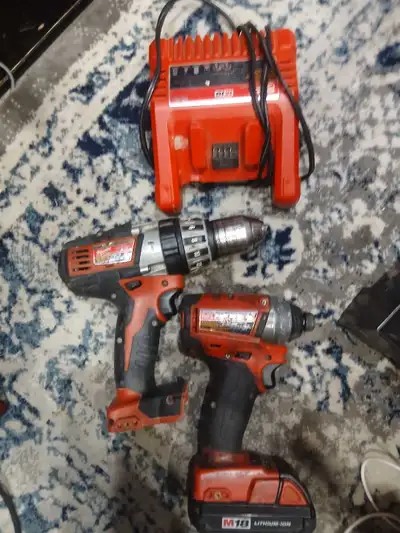 hammer drill and impact driver with one battery and charger