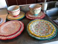 Set de vaisselle style campagnard pour 4 ou 8
