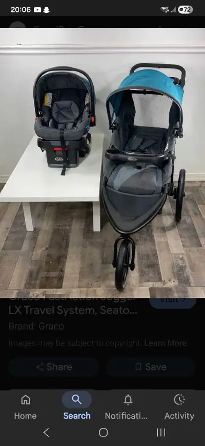 Blue Graco FastAction Jogger LX Travel System, View more