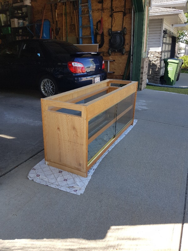 Oak Glass Bar Display Hutches & Display Calgary
