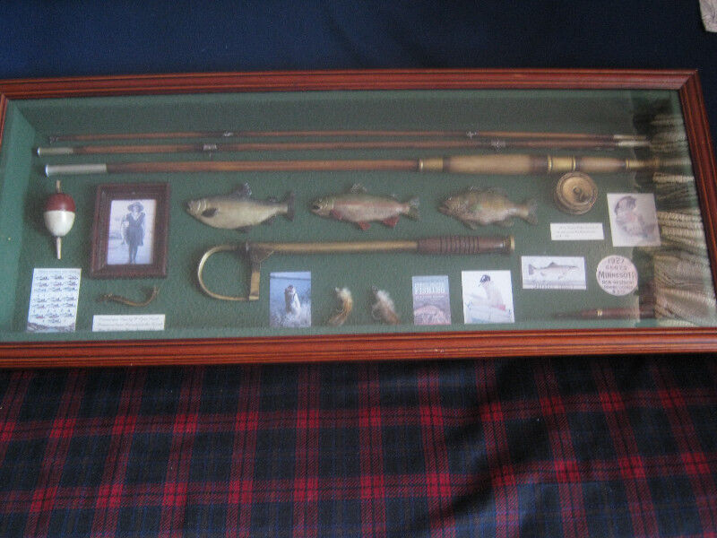 Fishing Gear Rod Reels Lures, Vintage Shadow Box Fishing, Camping