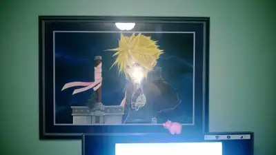 Original watercolor Cloud Strife FFVII Framed, View more