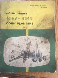 Original John Deere Corn Planter Owners Manual