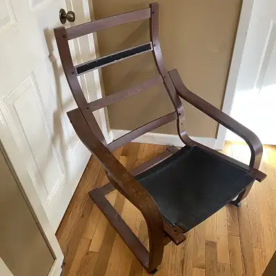 This is an IKEA Poang chair base, ready to be the foundation for your relaxation station! It's in us...