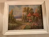 Lovely Vintage Print of a Country Home with Beautiful Gardens