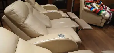 Genuine leather Reclining Armchairs sofa set of 4, View more