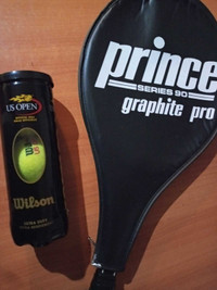 Raquette tennis Prince Graphite pro exc. condition +balles  $45.