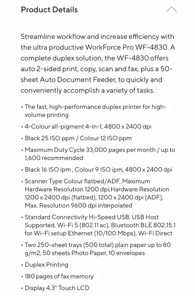 Epson WorkForce Pro WF-4830586928150723307522
