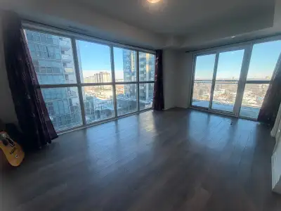 Welcome to Suite 1001 at 20 Meadowglen Place — a modern, upgraded 2 Bedroom + Den, 2 Bathroom condo...