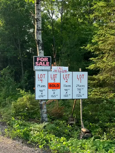 We have three (3) large bush lots located just 35 minutes south of Sudbury on Hwy. 69 and only 3 hou...