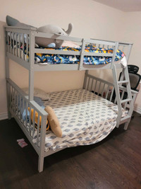 New twin over double wood bunk bed 
