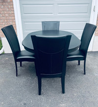 Black dining table set