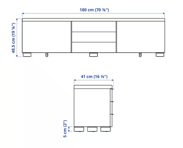 White Ikea Besta Burs Tv Stand/Meuble TV Besta Burs Ikea blanc TV
