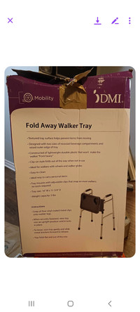 Fold away walker tray-walker not included