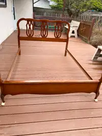 Queen Wooden Bed Frame - 55"W x 77"L x 40"H - Good condition"