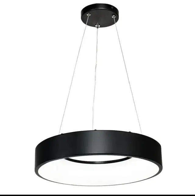 LED Circular Pendant Light Fixture in Matte Black in Indoor Lighting & Fans in Mississauga / Peel Region - Image 5