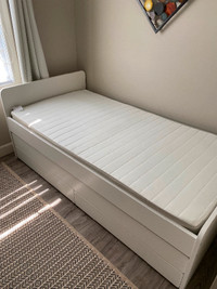 Twin trundle bed with storage includes mattresses