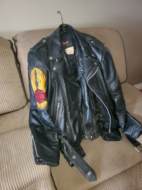 Leather jackets.