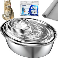 Water Fountain Stainless Steel, 67oz/2L Pet Water Fountain. New!
