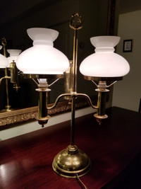 Various Lamps - Single and Victorian Double Shade Lamp