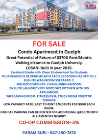 2015 YEAR CONDO UNIT FOR SALE IN GUELPH 