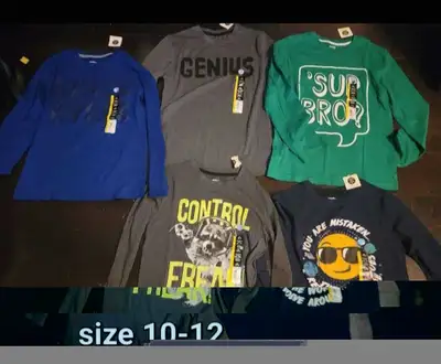 Boys size 10-12 long sleeve shirts (new with tag)$5 each, View more