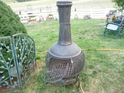OLD CAST IRON OUTDOOR FIREPIT   /  BBQ, View more
