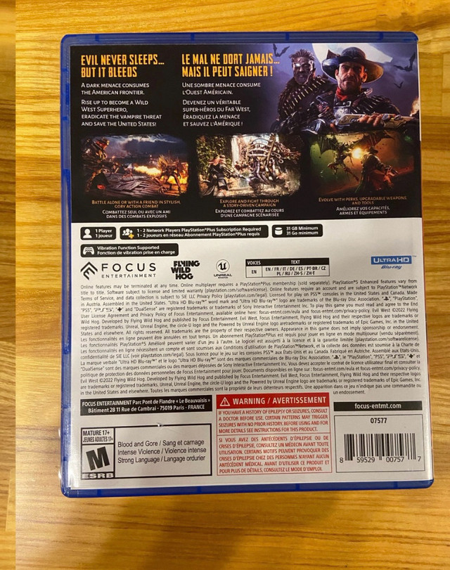 Evil West PS5 dans Sony Playstation 5  à Ottawa - Image 2