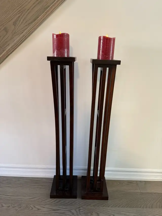 Candle Stand With Flickering Candles  H41”  / Has Timer