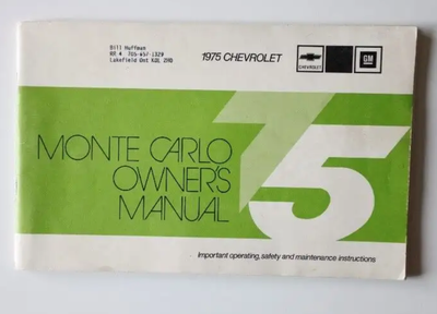 CHEVROLET MONTE CARLO 1975 Owners Manual, View more