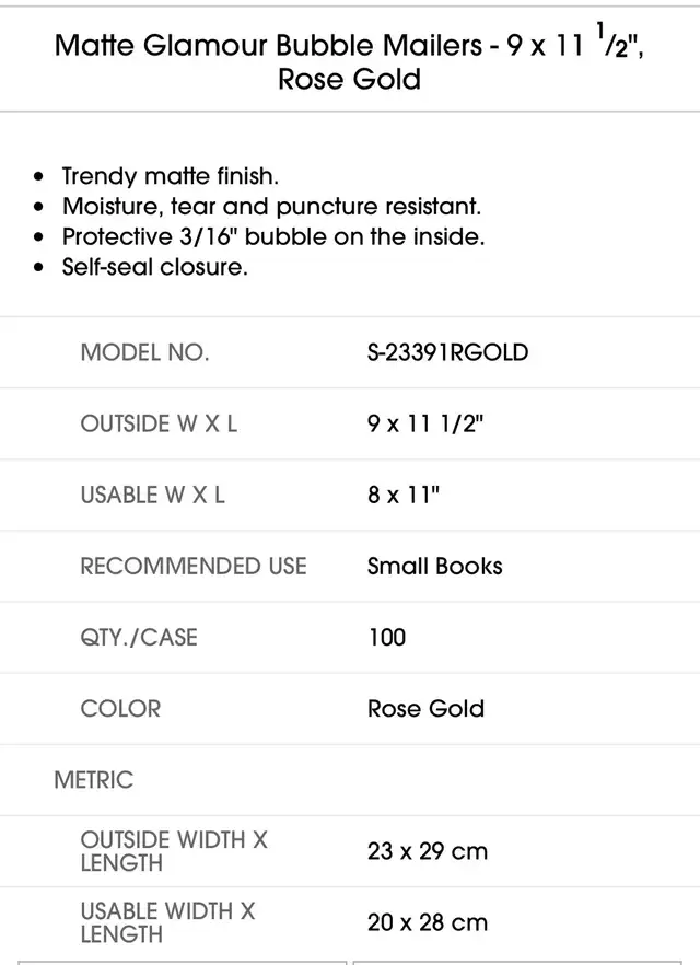 Uline bubble lettermailers64519998945410123