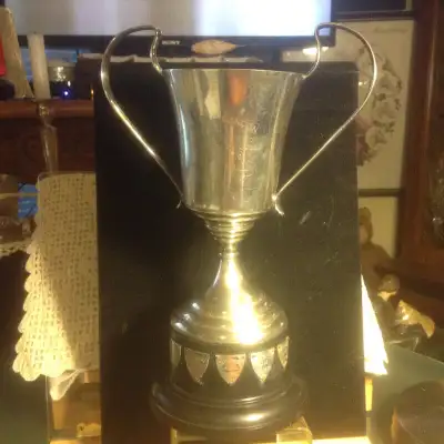 Rare Old Antique  Trophy Cup Silver Plate, View more