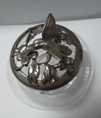Vintage Pewter Hummingbird ,Glass Trinket Bowl, Seagull Canada