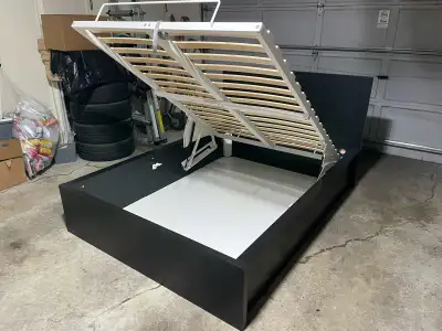 IKEA Full Size Double Malm Ottoman Pull Up Storage Lift Bed, View more