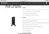 BROIL KING VERTICAL CHARCOAL CABINET SMOKER