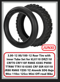 (NEW) JUNXI 3.00-12 Dirt Bike Tire & Inner Tube (CRZ)  80/100
