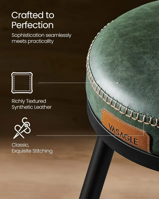 Swivel Counter Bar Stools with Backs, Synthetic Leather with Sti in Chairs & Recliners in Markham / York Region - Image 8