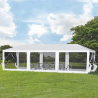 10'x28' Soft-top Gazebo Patio Steel Canopy Portable Party Event 